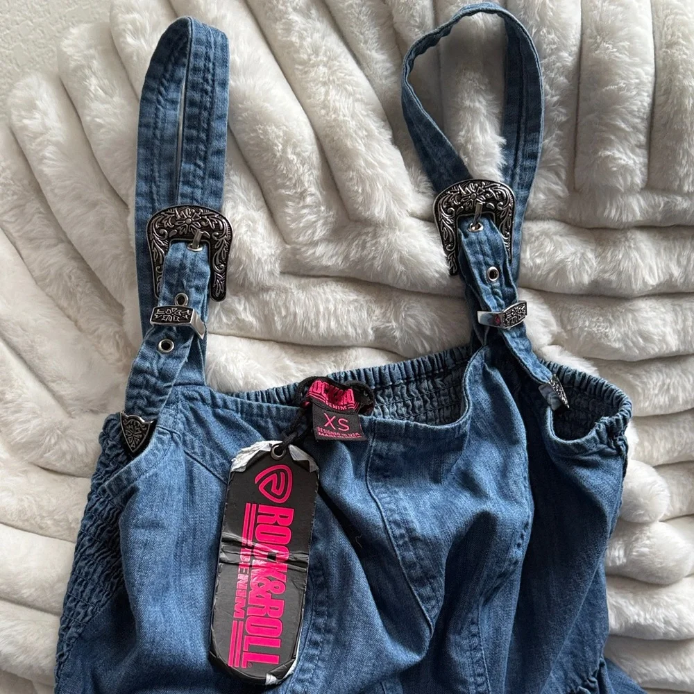 Rock & Roll Denim Mini Dress - Picture 2 of 3